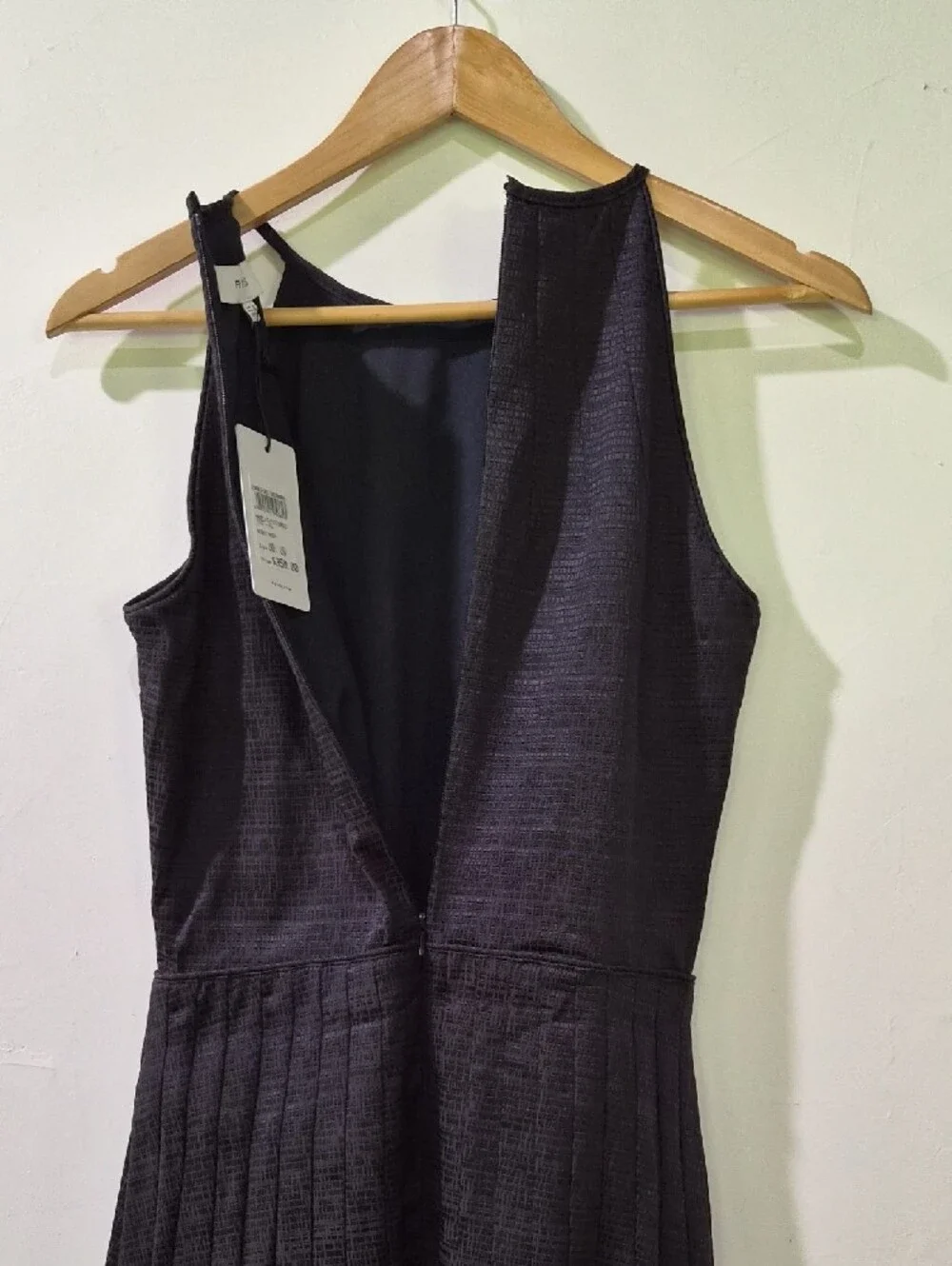 Reiss Night Navy Marelle Textured Halter Midi Dress NWT